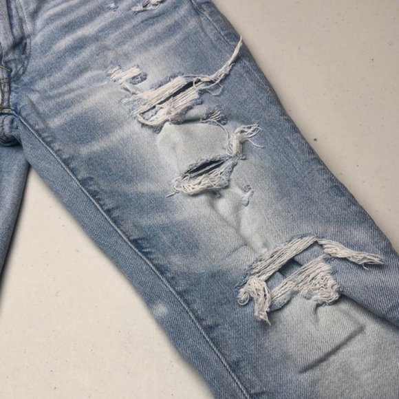 LIKE NEW MENS DISTRESS LIGHTWASH SLIM JEANS 26x28 ⭐️ - Picture 13 of 14